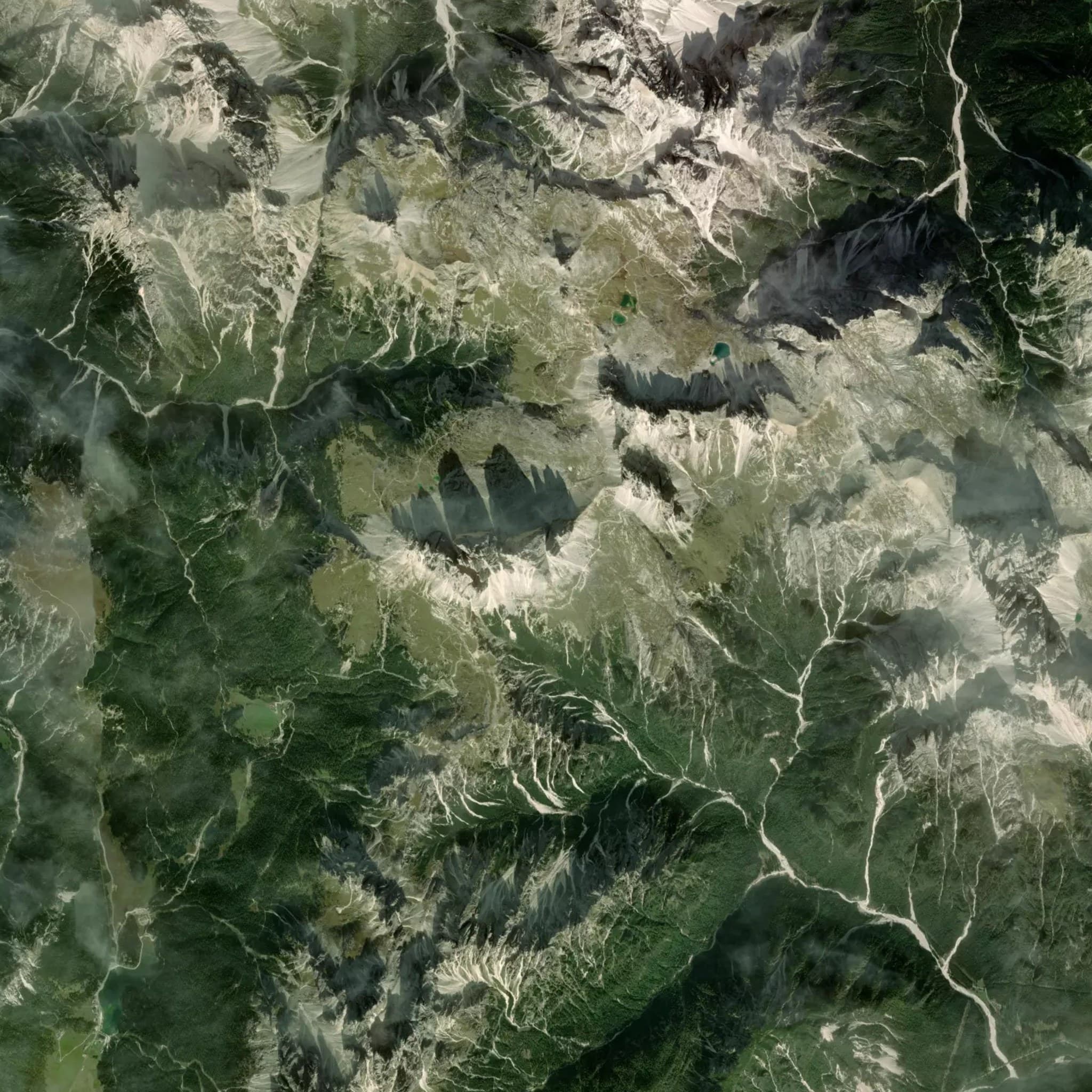 Tre Cime satellite terrain view
