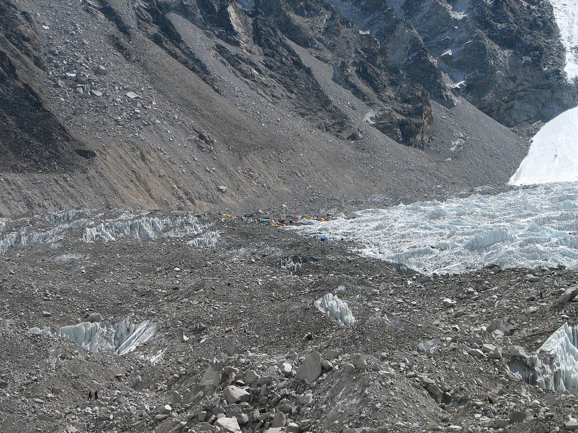 Tents at Everest Base Camp below the Khumbu Icefall
