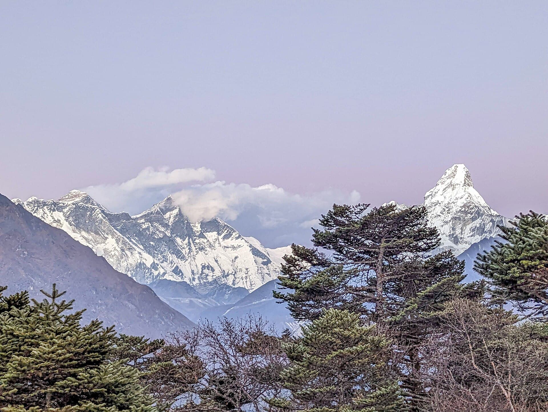 Everest seen from Syangboche village in the Khumbu