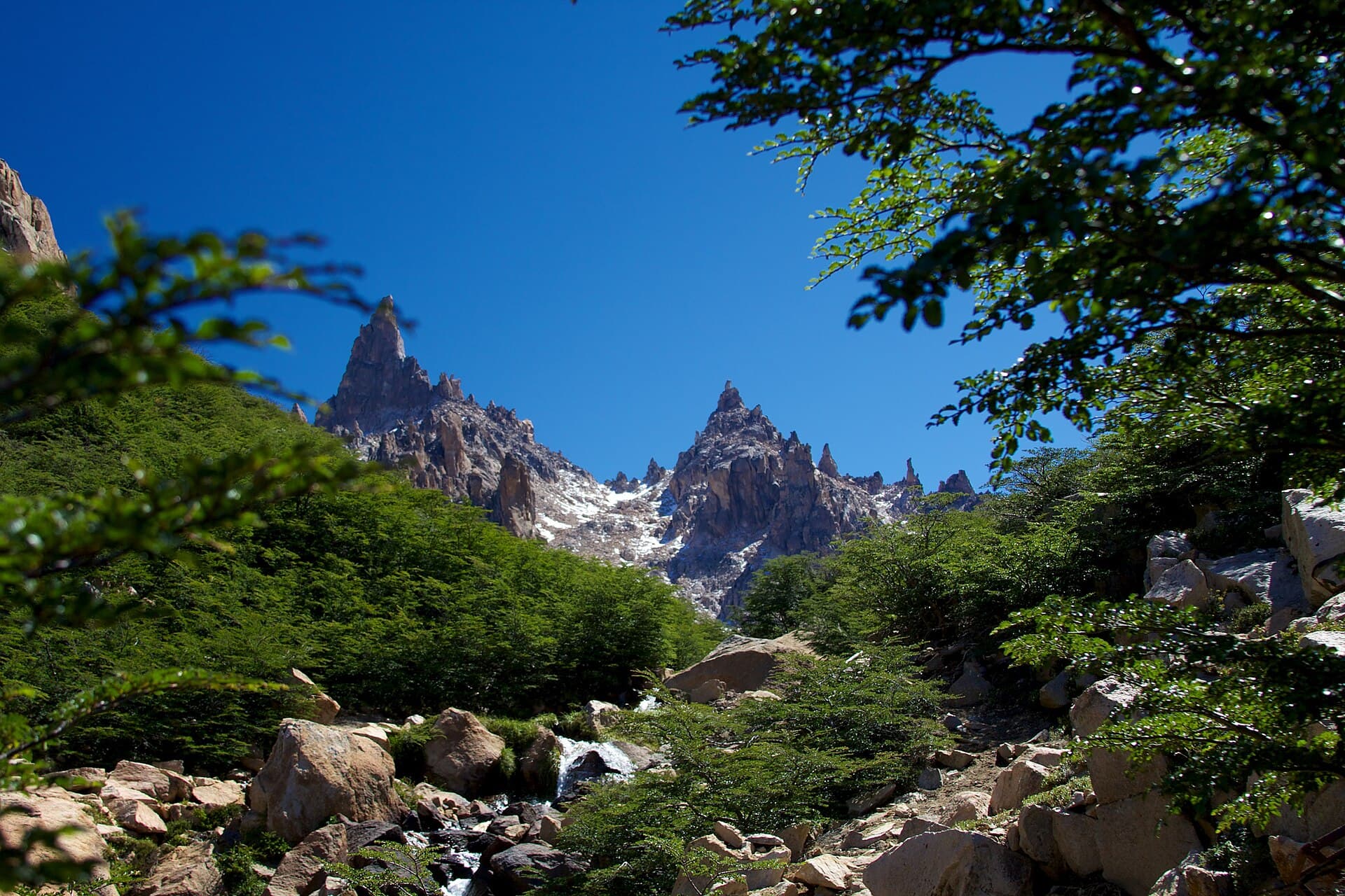 Camping at Refugio Frey under the granite spires
