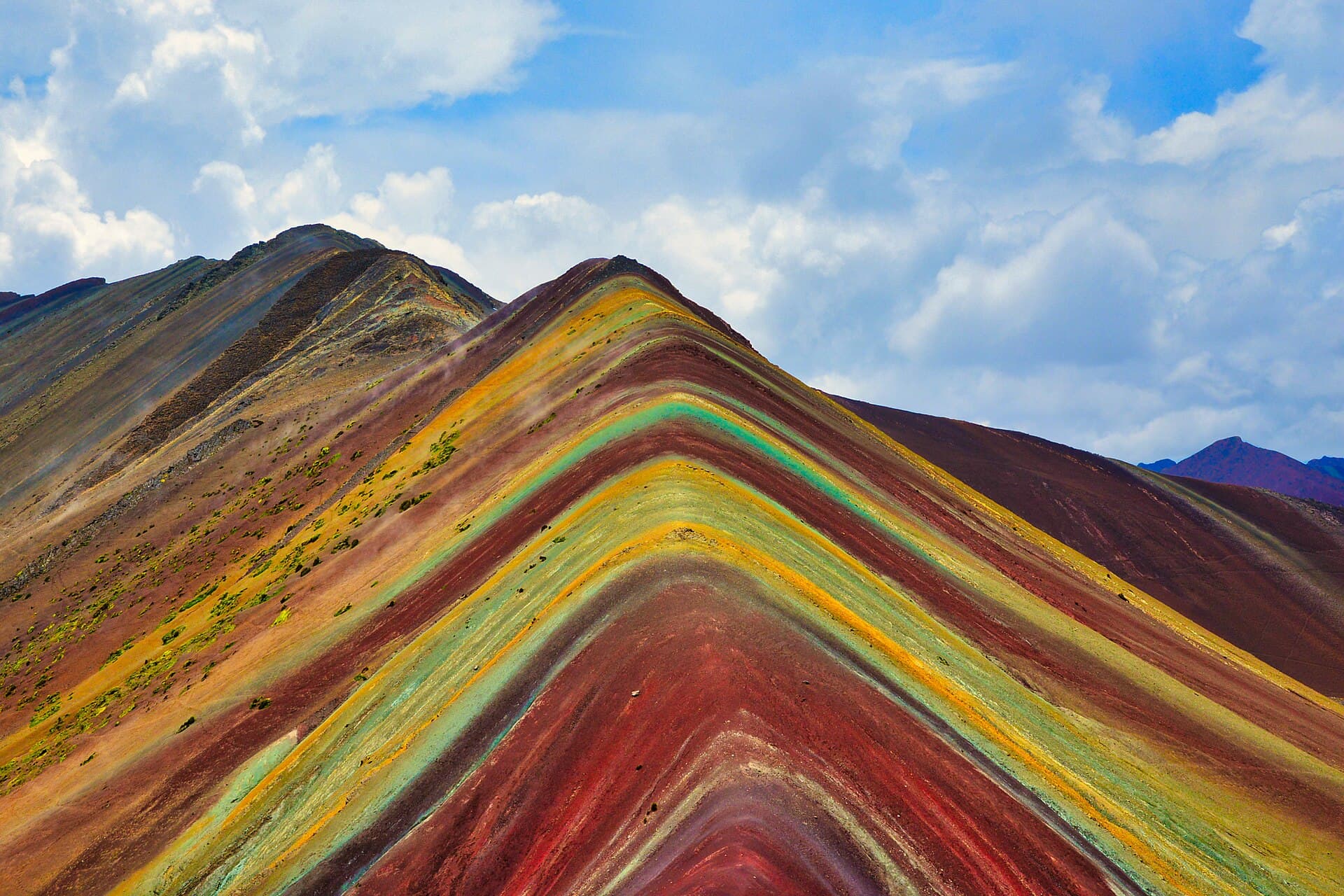 The mineral bands of Vinicunca, the Rainbow Mountain
