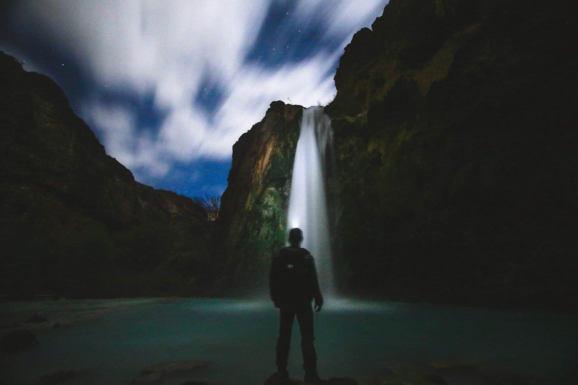 Turquoise water at Havasu Falls on the Havasupai Reservation