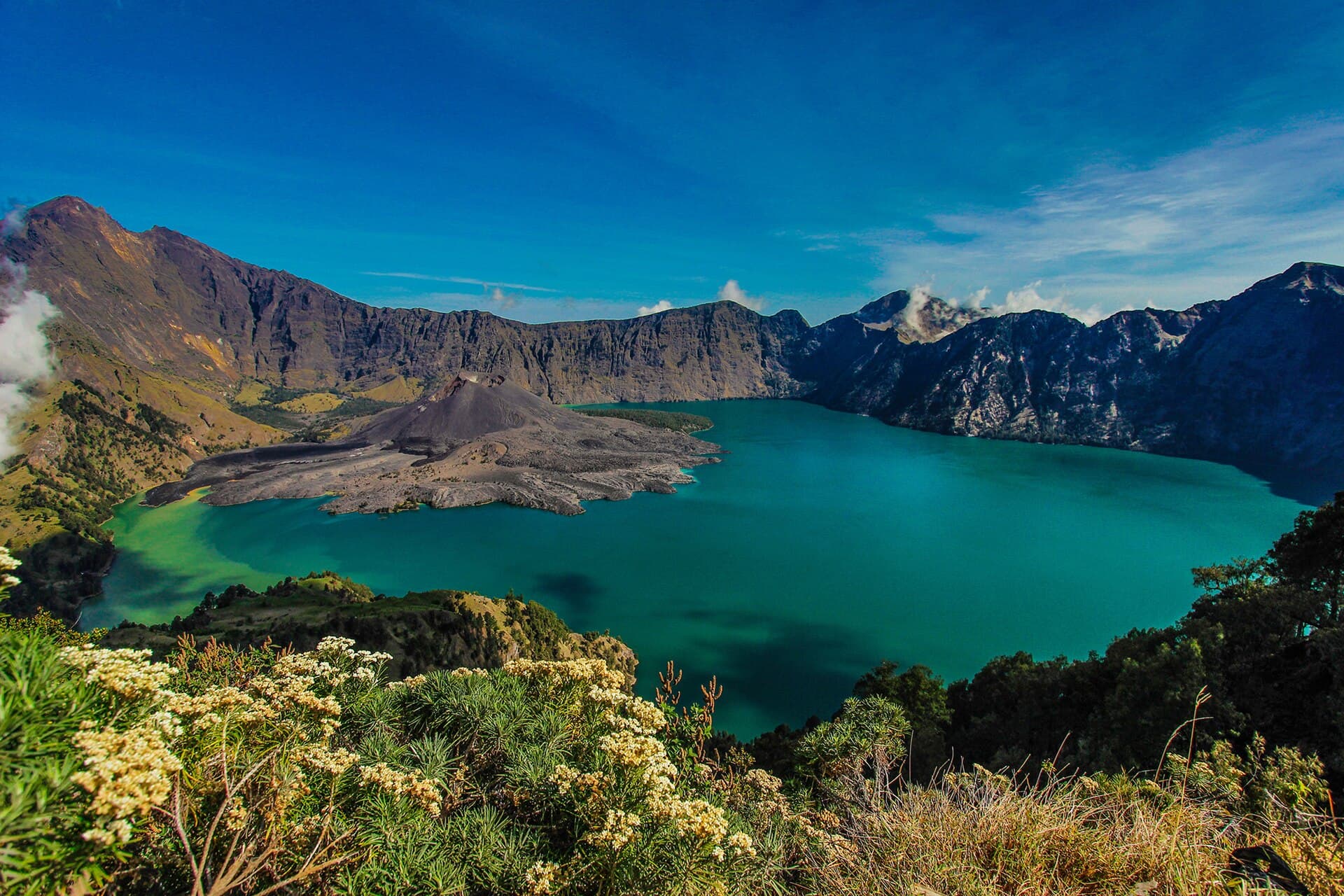 Segara Anak, the crater lake of Rinjani, Lombok