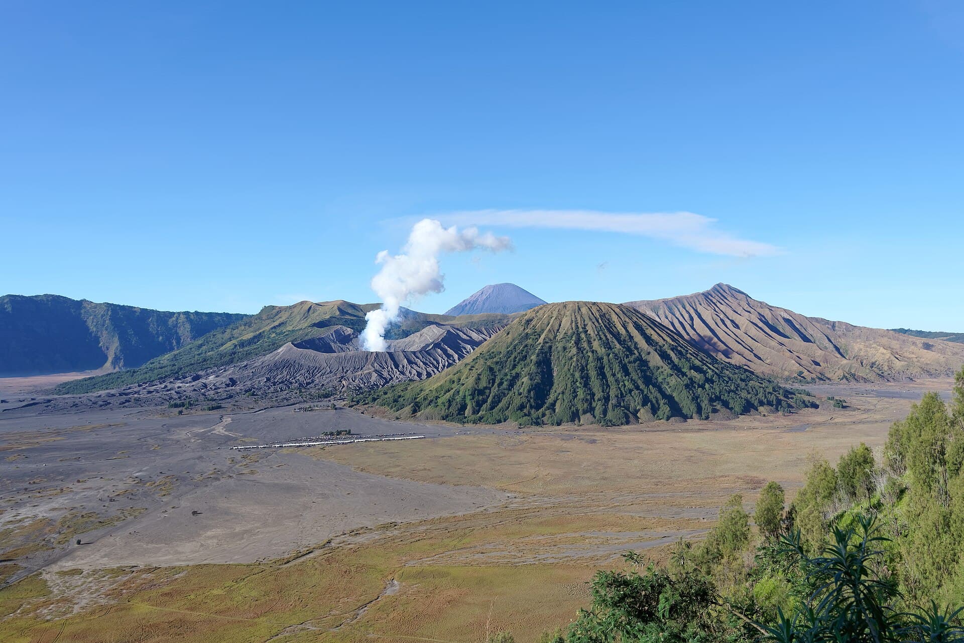 Bromo, Batok and Semeru in the Tengger caldera