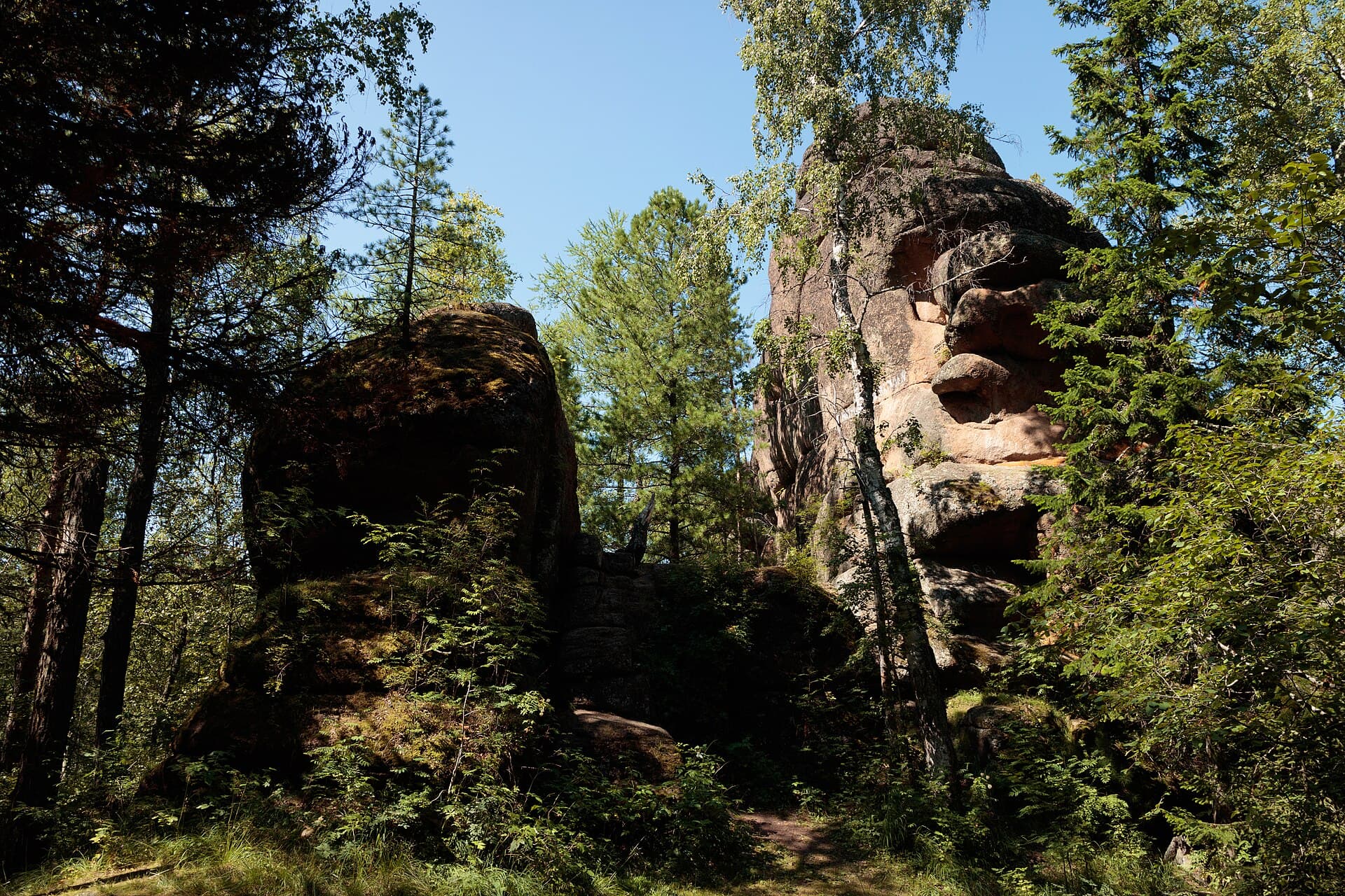 Rock formations in the forest, Krasnoyarsk Pillars