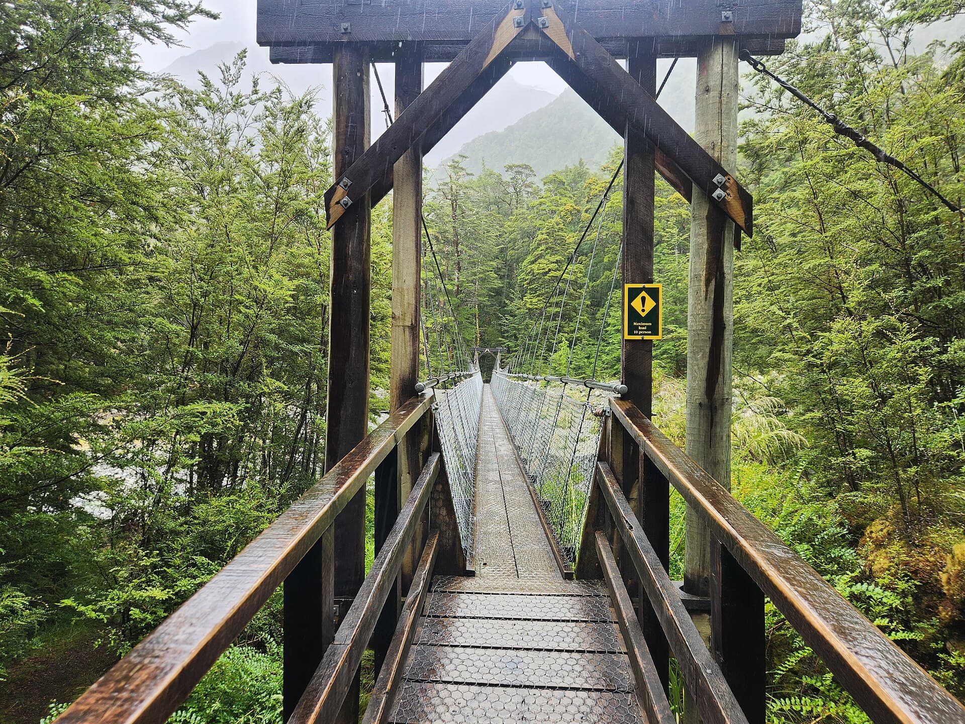 A swing bridge on the Routeburn Track