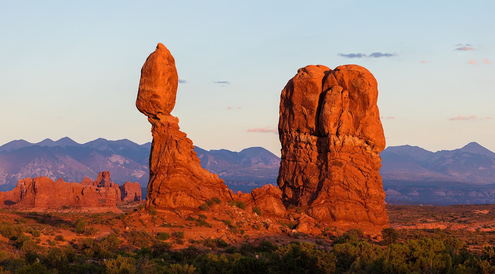 Balanced Rock at sunset, Arches National Park