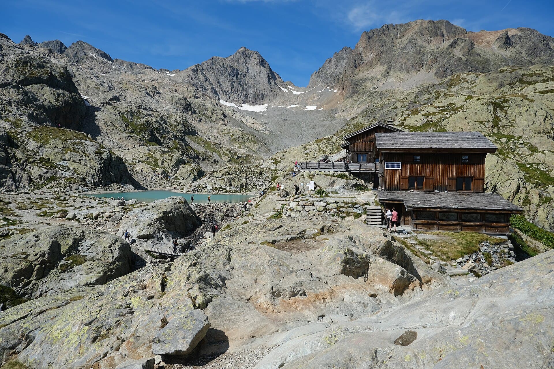 The refuge at Lac Blanc, Aiguilles Rouges