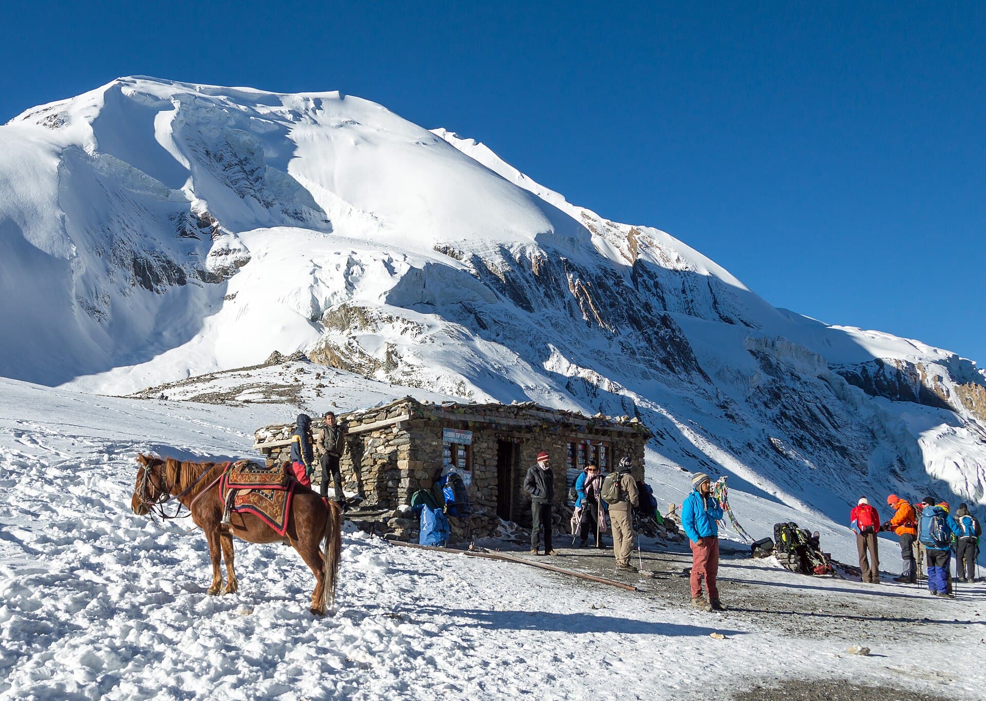 The tea house on the Thorong La, Annapurna Circuit