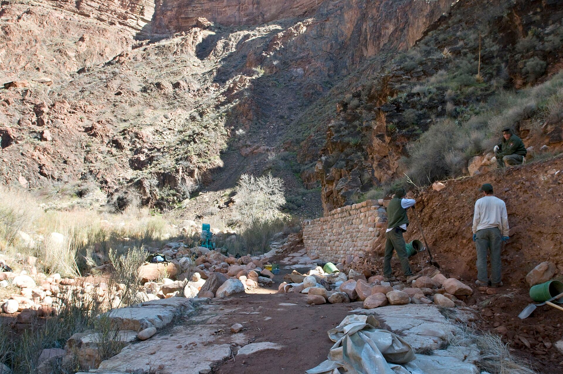 Grand Canyon National Park trail crew in the inner canyon